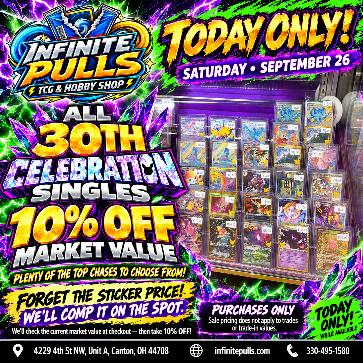 Today only, come get the 30th Celebrations card you’ve been chasing for 10% under market value!!!