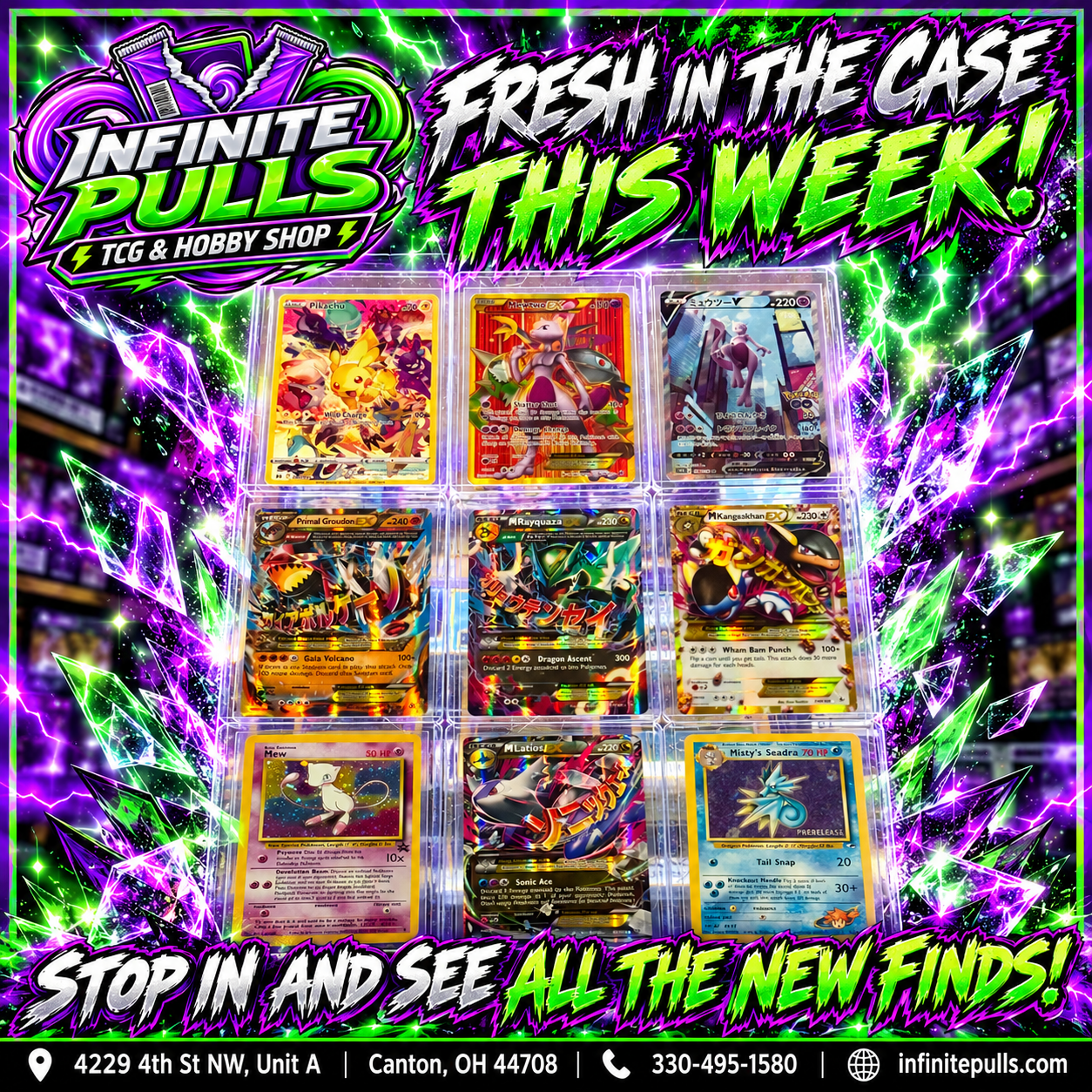 We are always adding new stuff to the display cases, stop by to see what else is new for the week!!