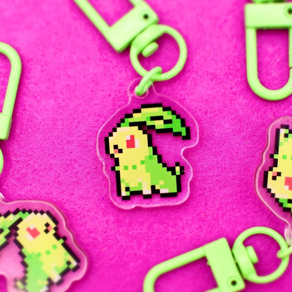 Chikorita - Pixel Pokemon Keychain

Chikorita gets a pixel keychain with its familiar big leaf. The leaf is still doing most of the visual work. 🌱