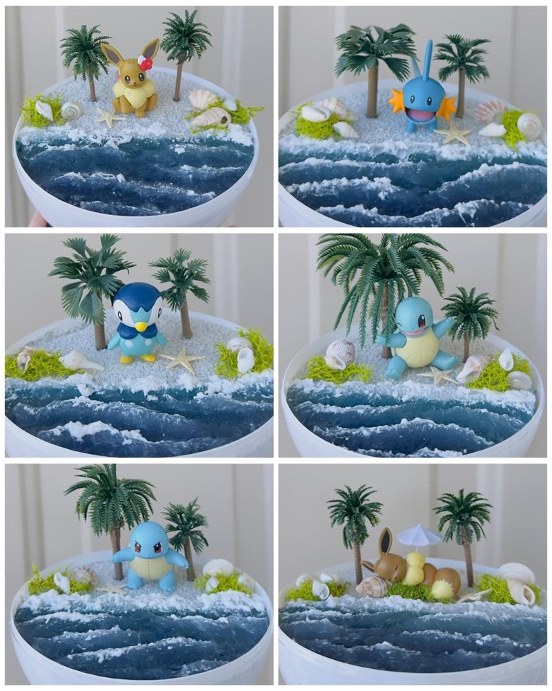 Custom Beach Poke Terrarium

A custom beach scene is one of PokePoke Designs' handmade Pokémon terrarium options. A tiny vacation destination with no room for a beach chair.