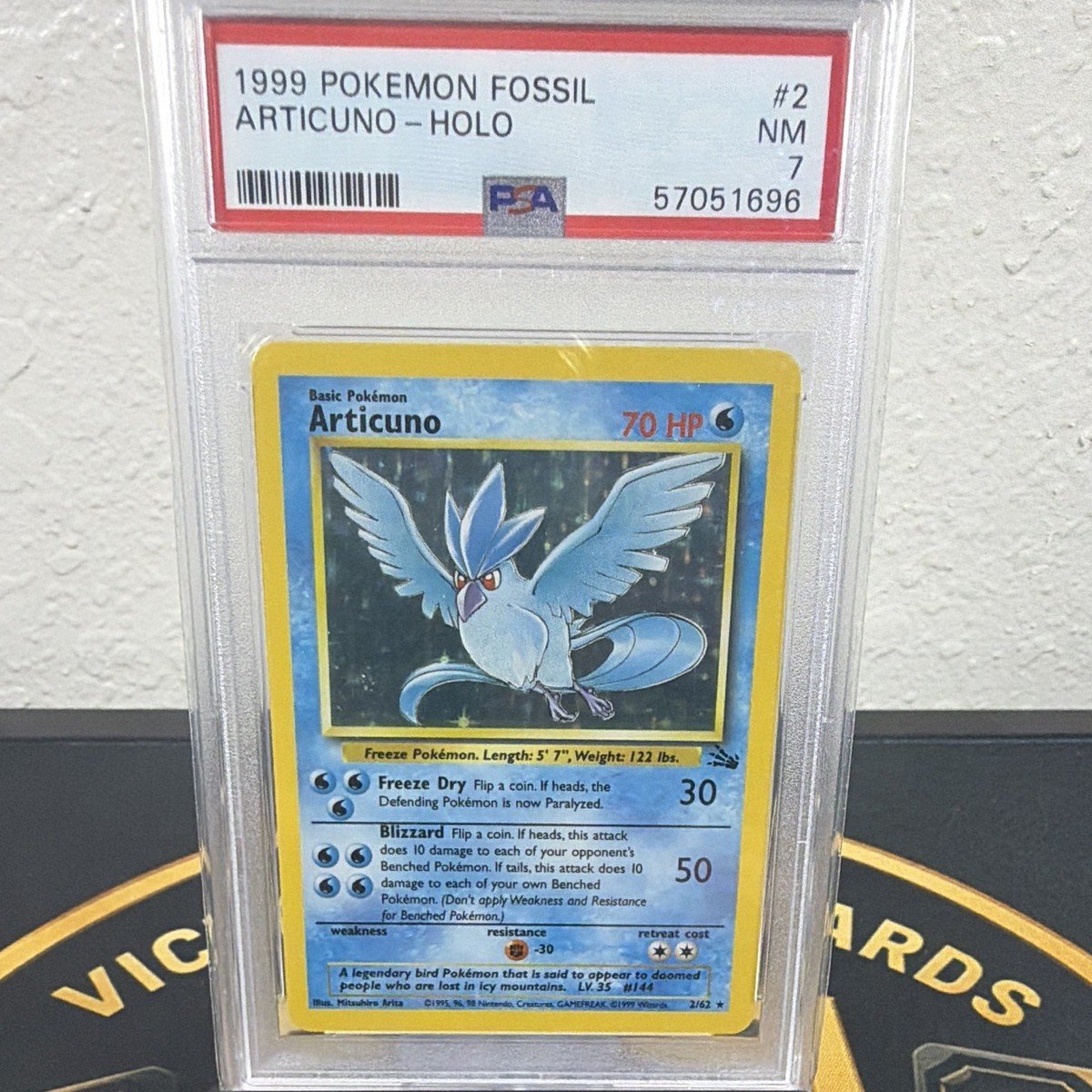 Articuno — Fossil holo PSA 7
PSA 7
Another Fossil Articuno arrived, this time with a PSA 7 and a separate life story. The icy bird still has more poise than I do when somebody asks for a quick valuation. I decline to rank its personality against other Articuno specimens.